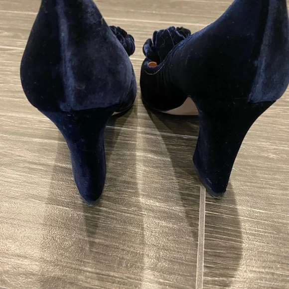 Miu miu vintage designer Blue velvet bow pump women’s heel shoes size 38 1/2 - Picture 5 of 6
